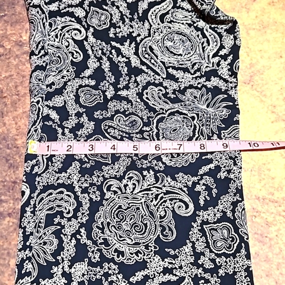 Theory | Navy Blue Paisley Silk Pull On Dress or Casual Pants - Picture 12 of 14